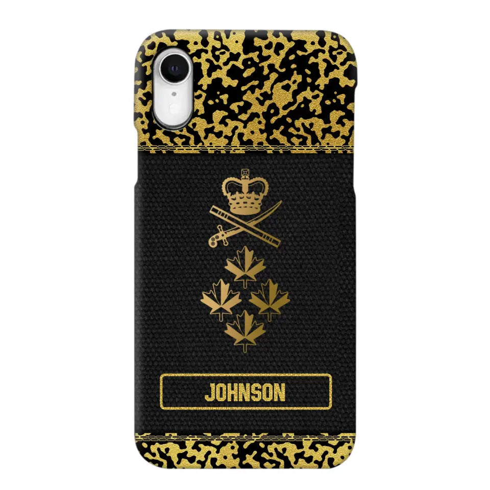 Personalized Canadian Veterans Camo Golden Phone Case QTDT0807