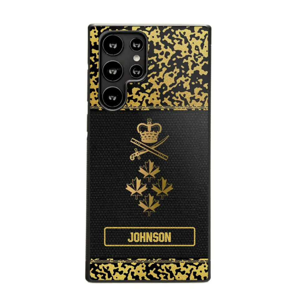 Personalized Canadian Veterans Camo Golden Phone Case QTDT0807