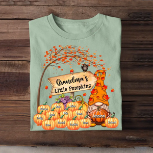 Personalized Grandmas Little Pumpkins Fall Season T-Shirt Printed QTDT807