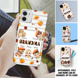 Personalized Fall Season Pumpkin Autumn Grandma with Kid Name Gift For Grandma Phonecase PNDT0707