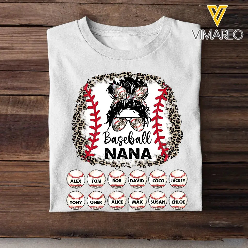 Personalized Grandma Nana Baseball with Kid Name T-shirt Printed MTHPN0707