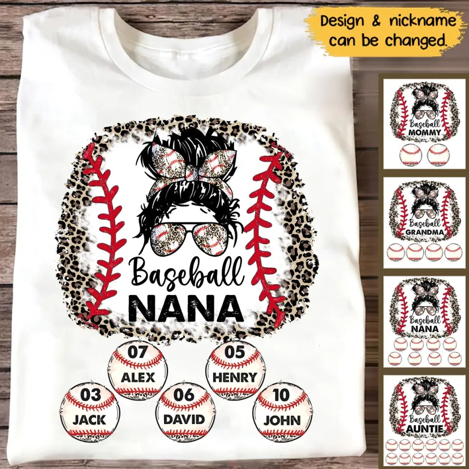 Personalized Grandma Nana Baseball with Kid Name T-shirt Printed MTHPN0707