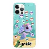 Personalized Auntie Turtle Colorful With Kids Phone Case Printed QTHN1007