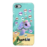 Personalized Auntie Turtle Colorful With Kids Phone Case Printed QTHN1007