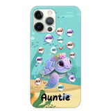 Personalized Auntie Turtle Colorful With Kids Phone Case Printed QTHN1007