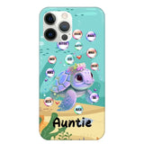 Personalized Auntie Turtle Colorful With Kids Phone Case Printed QTHN1007