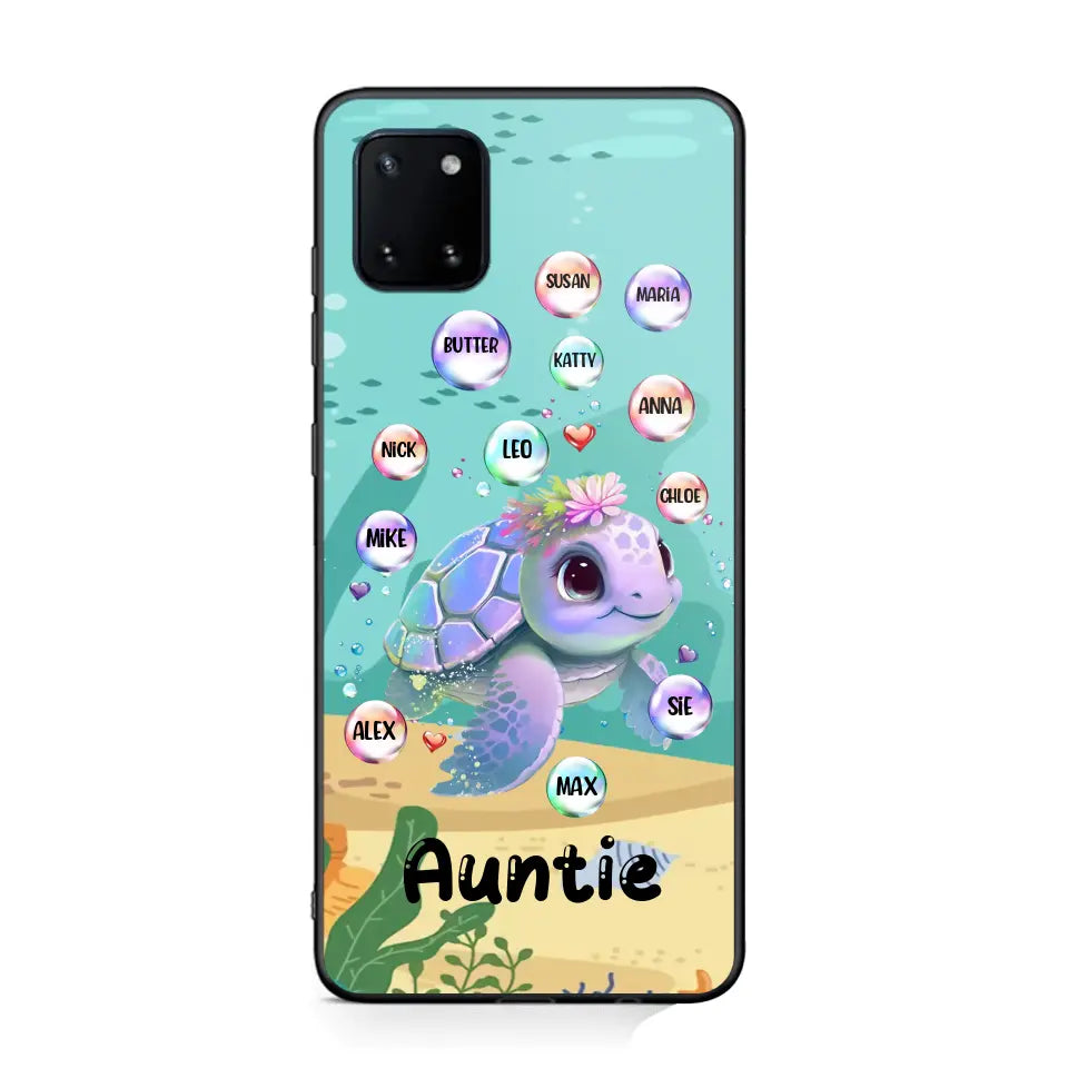 Personalized Auntie Turtle Colorful With Kids Phone Case Printed QTHN1007