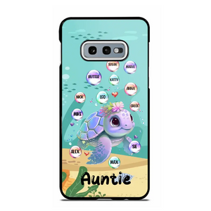 Personalized Auntie Turtle Colorful With Kids Phone Case Printed QTHN1007