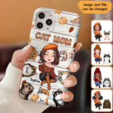 Personalized Cat Mom Fall Season Pumpkin Phonecase Printed MTPN1107