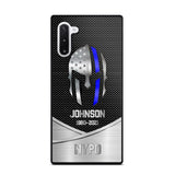 Personalized US Flag Law Enforcement Thin Blue Line Department Phone Case Printed 23JUL-PD12