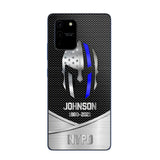 Personalized US Flag Law Enforcement Thin Blue Line Department Phone Case Printed 23JUL-PD12