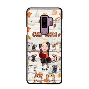 Personalized Cat Mom Fall Season Pumpkin Phonecase Printed MTPN1107