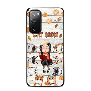 Personalized Cat Mom Fall Season Pumpkin Phonecase Printed MTPN1107