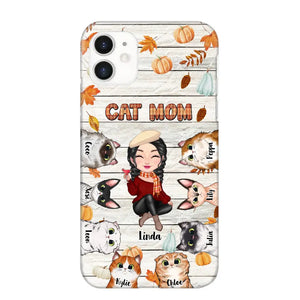 Personalized Cat Mom Fall Season Pumpkin Phonecase Printed MTPN1107