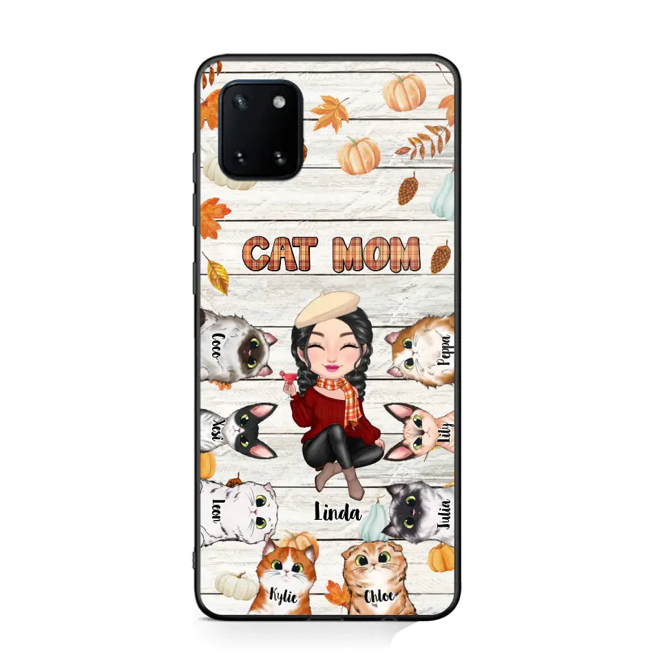 Personalized Cat Mom Fall Season Pumpkin Phonecase Printed MTPN1107