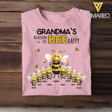 Personalized Grandma's Reason to Bee Happy & Kid Names T-Shirt Printed 23JUL-KVH12