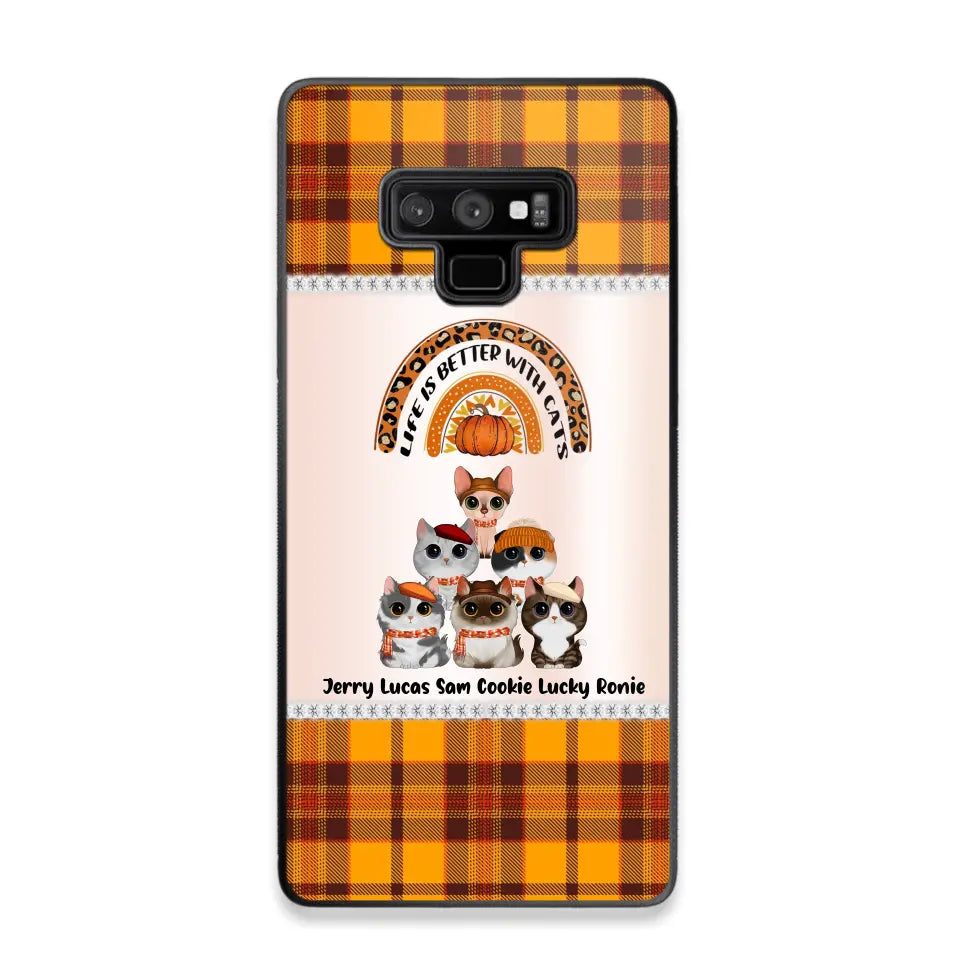 Personalized Life Is Better With Cats Fall Season Cat Lovers Phonecase Printed PNPVD1407