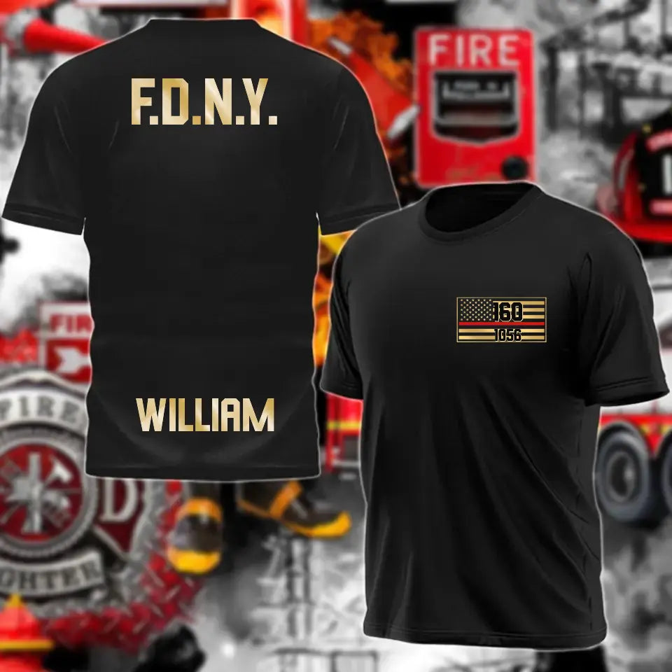 Personalized US Firefighter Tshirt Printed QTPVD197