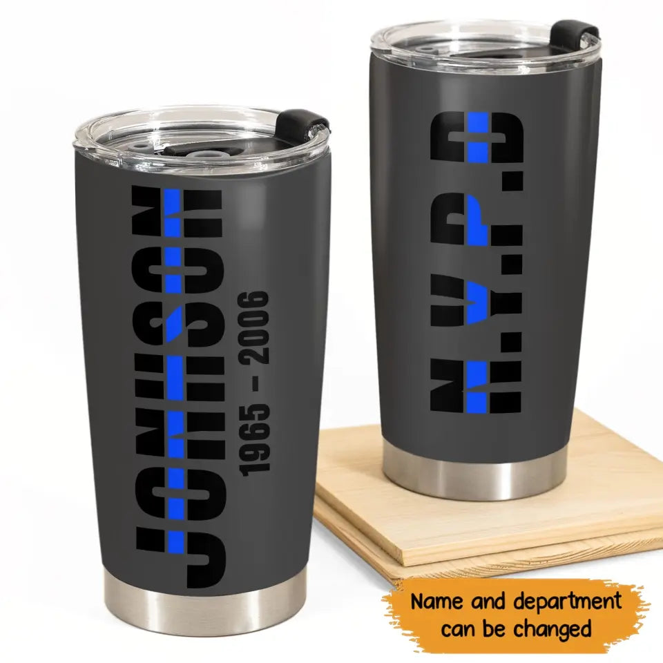 Personalized US Thin Blue Line Sheepdog Tumbler Printed 23JUL-KVH21