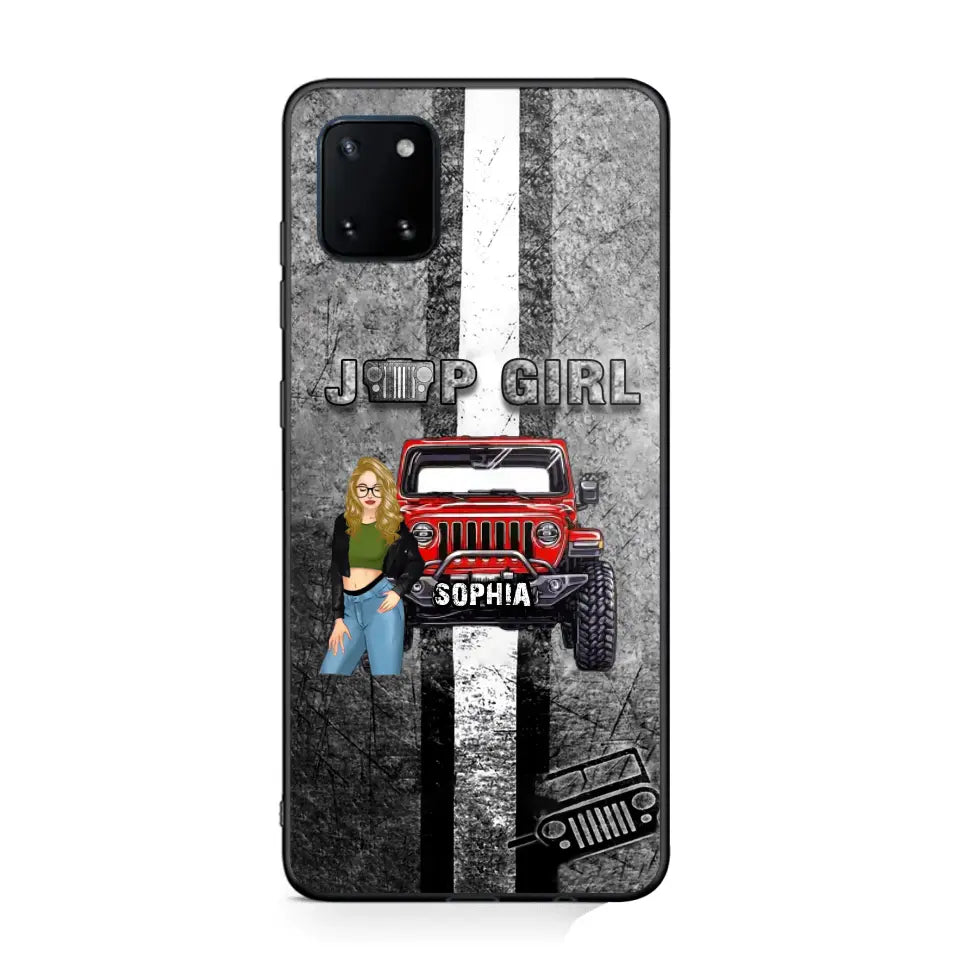 Personalized Jeep Girl with Name Phonecase Printed HTHHN2407