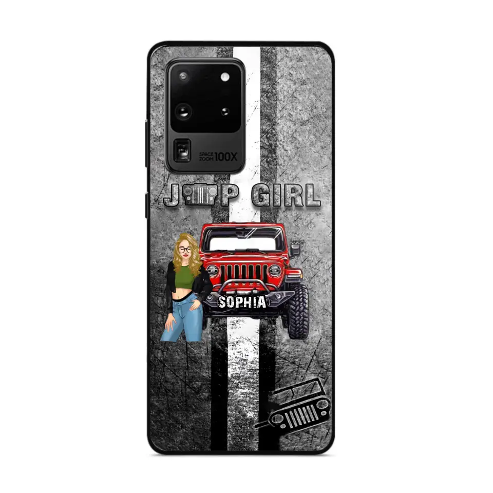 Personalized Jeep Girl with Name Phonecase Printed HTHHN2407