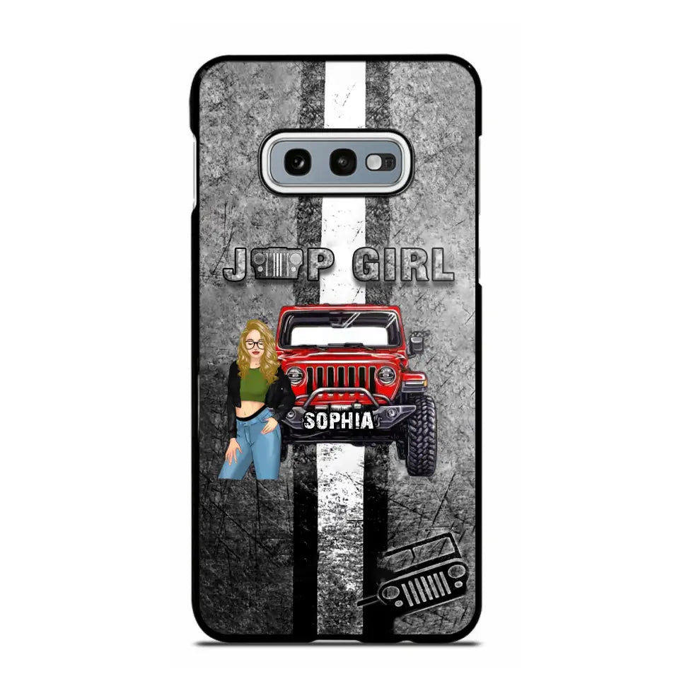 Personalized Jeep Girl with Name Phonecase Printed HTHHN2407