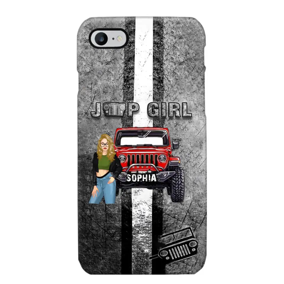 Personalized Jeep Girl with Name Phonecase Printed HTHHN2407