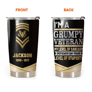 Personalized US My Level Of Sarcasm Depends On Your Level Of Stupidity Tumbler Printed QTPVD277