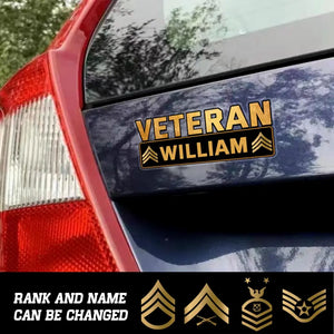 Personalized US Veterans Emblems Car Decal Printed QTPN202318