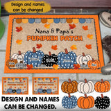 Personalized Nana & Papa's Pumpkin Patch with Kid Name Doormat Printed HTHHN2707