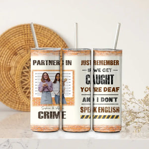 Personalized Upload Photo Gift For Bestie Skinny Tumbler Printed JUL202327KVH