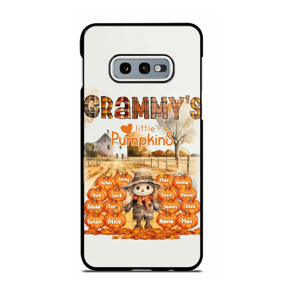 Personalized Fall Season Grandma's Little Pumpkins Scarecraw & Kid Names Phonecase Printed HTHPD2607