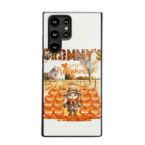 Personalized Fall Season Grandma's Little Pumpkins Scarecraw & Kid Names Phonecase Printed HTHPD2607