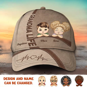 Personalized Grandma Life Kid Names Cap Printed HTHHN2707