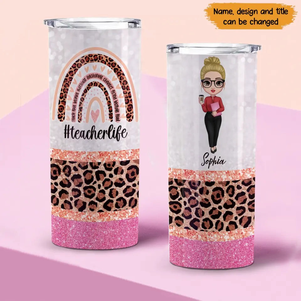 Personalized Teacherlife Gift For Teacher Skinny Tumbler Printed KVH202330