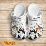 Personalized Funny Cat Cute  lovers Cat Mom Cat Dad Gift Clogs Slipper Shoes Printed AUG202356HN