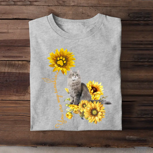 Personalized Upload Your Cat Photo You Are My Sunshine Sunflower T-shirt Printed MTKVH202337