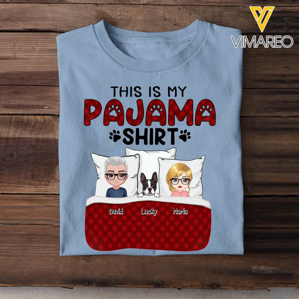 Personalized This Is My Pajama Shirt Couple & Pets Dog Lovers Cat Lovers Gift T-shirt Printed MTHHN202315