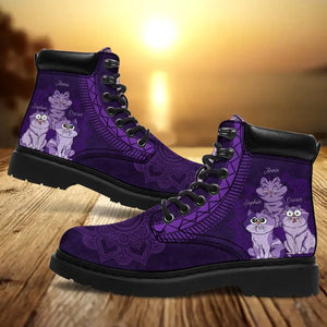 Personalized Cat Mom Cat Lovers Gift Leather Boots Printed 202351PTN