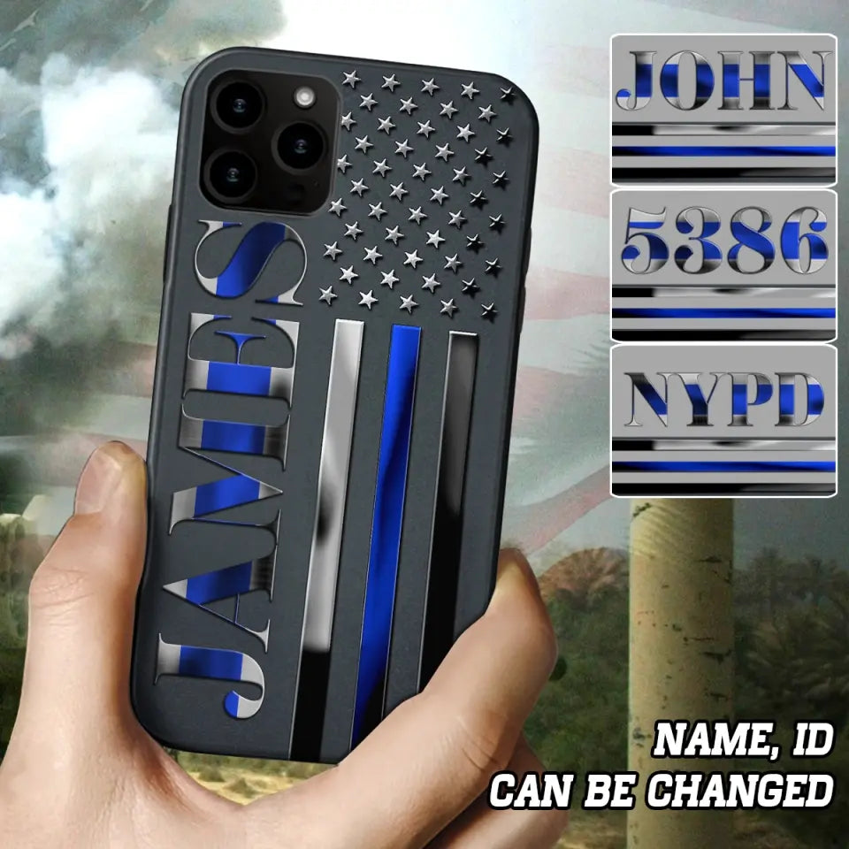 Personalized Law Enforcement Thin Blue Line Luxury Phonecase 2023101