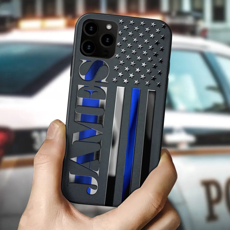 Personalized Law Enforcement Thin Blue Line Luxury Phonecase 2023101