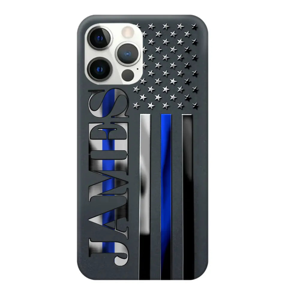 Personalized Law Enforcement Thin Blue Line Luxury Phonecase 2023101