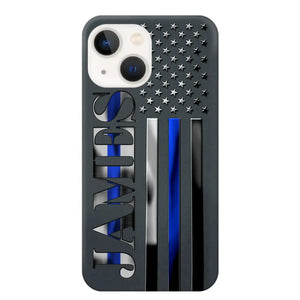 Personalized Law Enforcement Thin Blue Line Luxury Phonecase 2023101