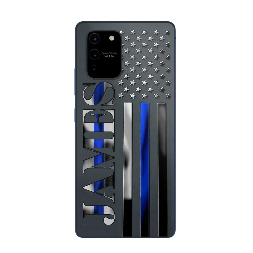 Personalized Law Enforcement Thin Blue Line Luxury Phonecase 2023101