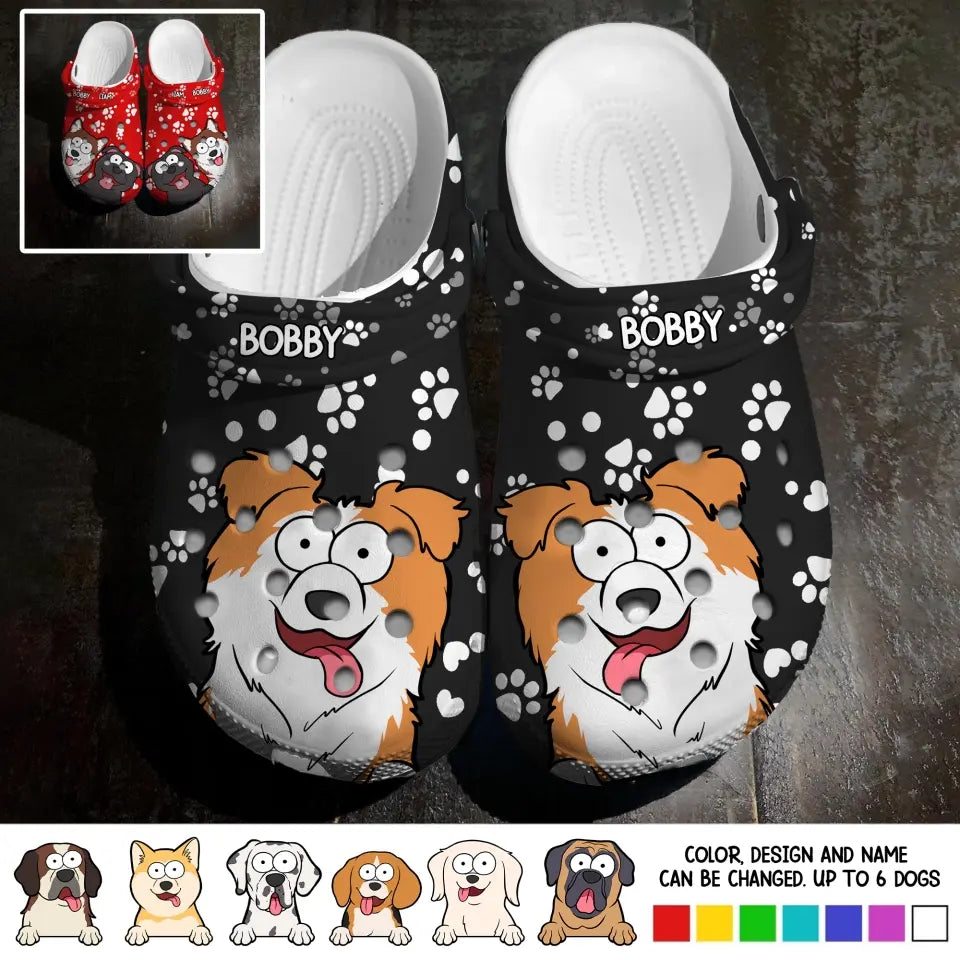 Personalized Dogs & Names Dog Lovers Gift Clogs Slipper Shoes Printed HTHKVH202388