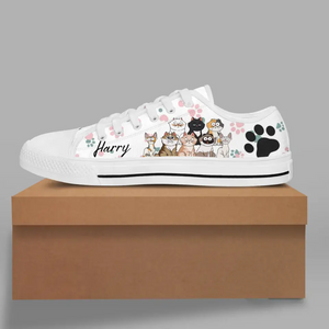 Personalized Cat Lovers Gift Cat Names Lowtop Shoes Printed HTHKVH202384