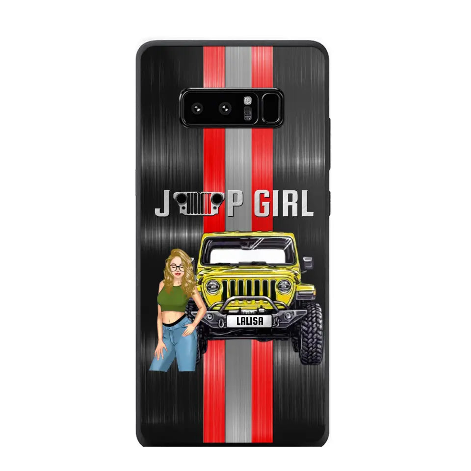 Personalized Jeep Girl with Name Phonecase Printed PVD23190