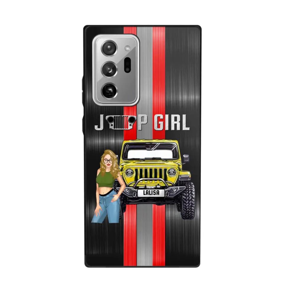 Personalized Jeep Girl with Name Phonecase Printed PVD23190