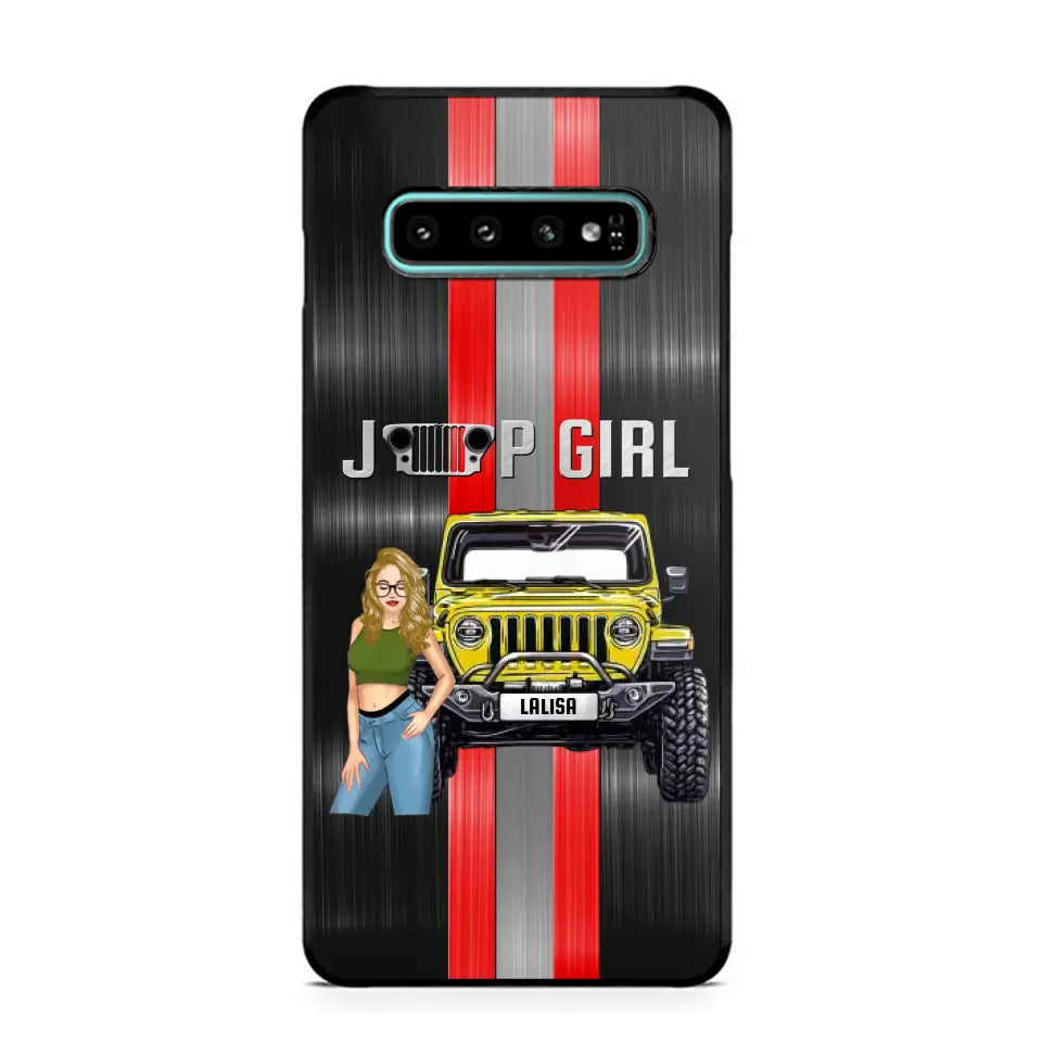 Personalized Jeep Girl with Name Phonecase Printed PVD23190