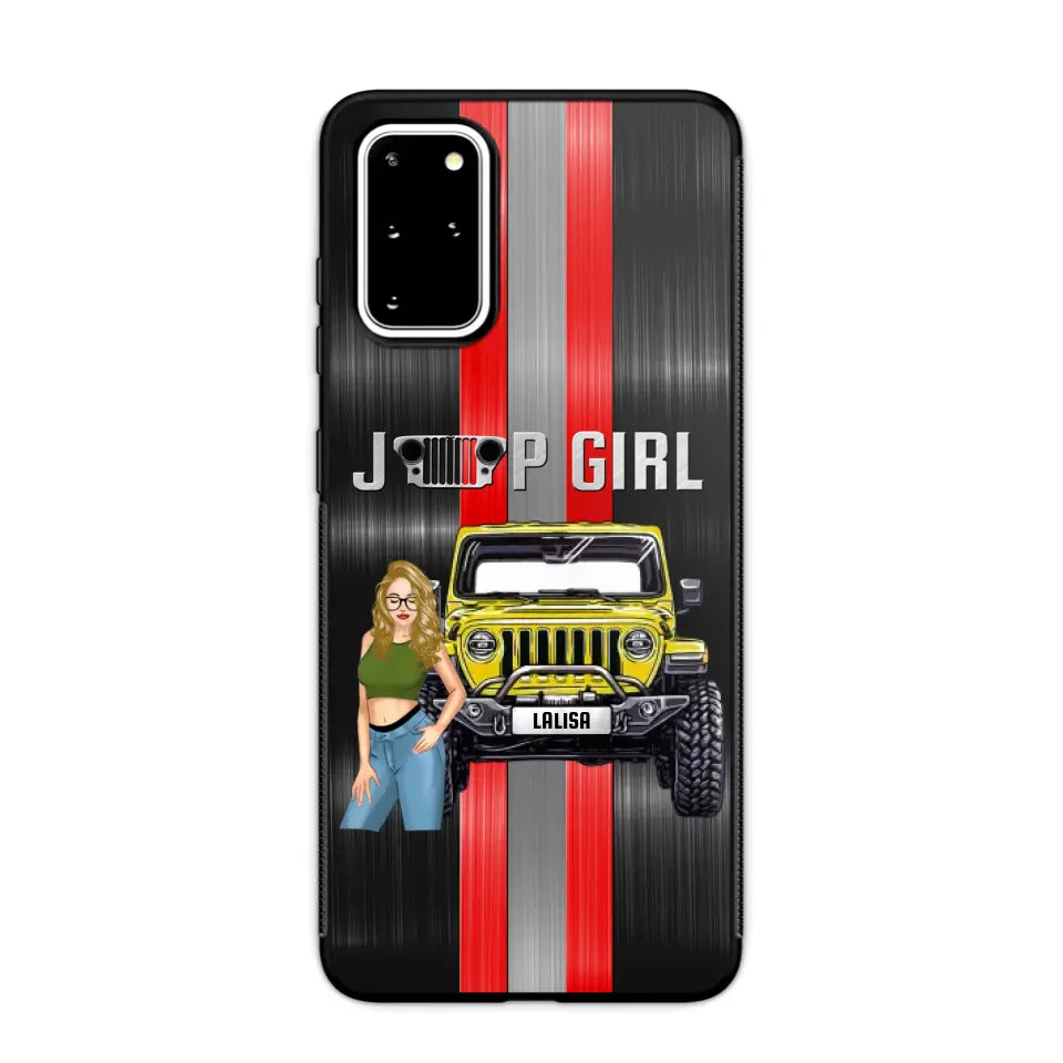 Personalized Jeep Girl with Name Phonecase Printed PVD23190